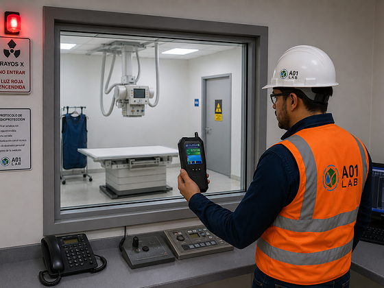 Medición de radiación ionizante en una sala de rayos X